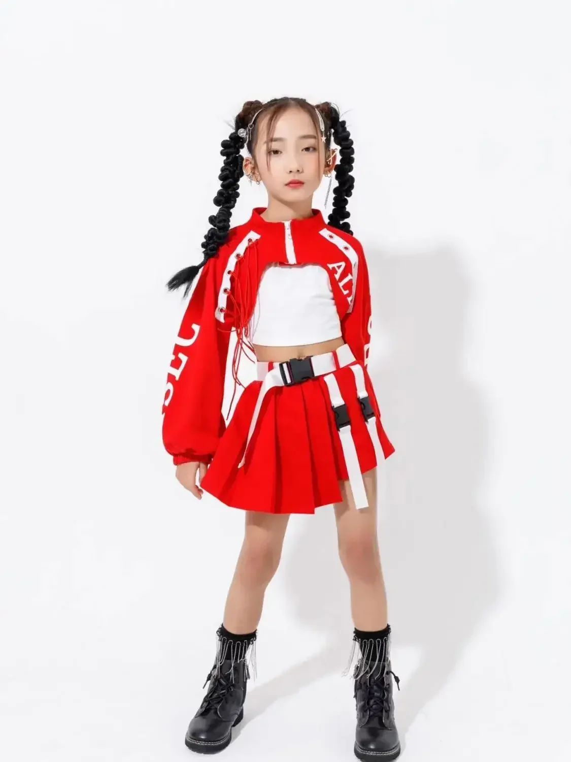 

kid Girl Jazz Dance Costume Children Street Hip hop Dance Jazz Kpop Dance Costume for Girls pink Outfit Streetwear Clothes Sets