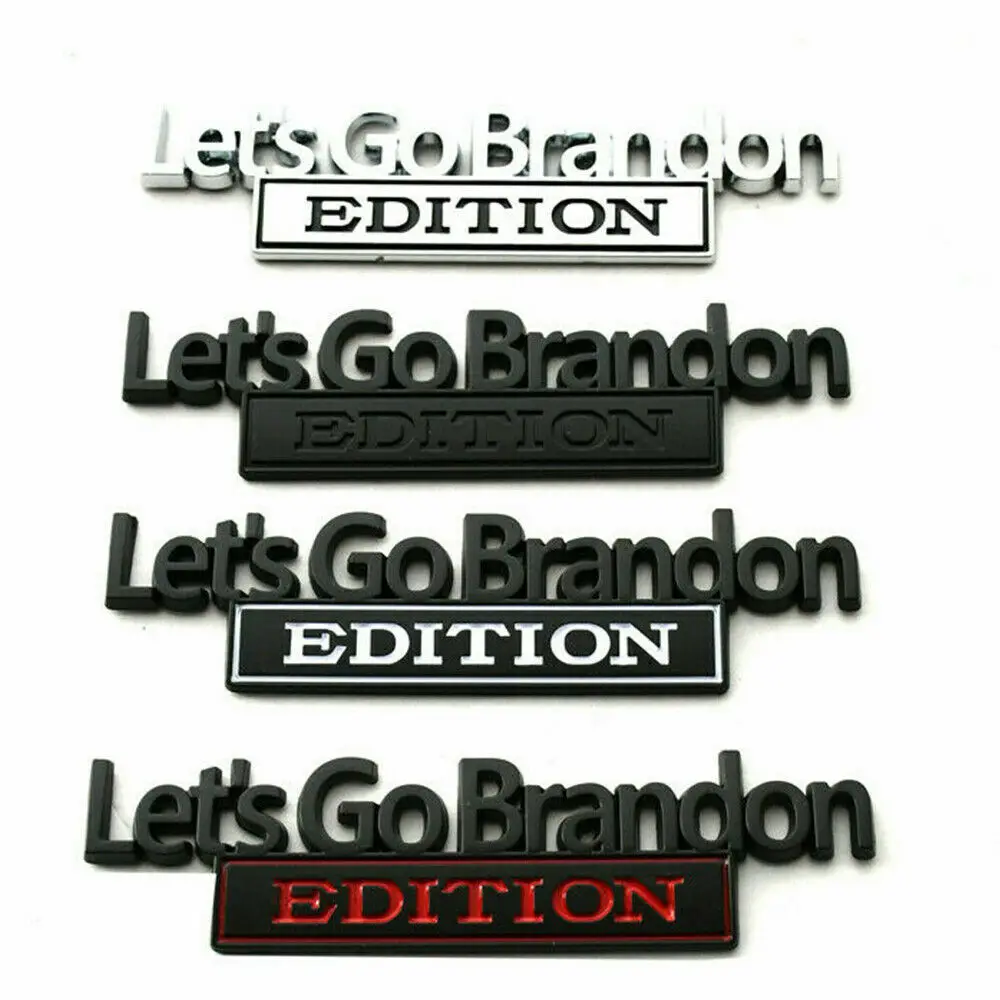 

2Pcs Let's Go Brandon EDITION Stickers Emblem Badge Car Truck Fender Universal Accessories Decoration