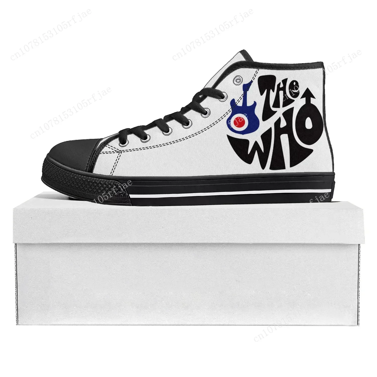 The Who Pop Rock Band High Top High Quality Sneakers Mens Womens Teenager Canvas Sneaker Casual Couple Shoes Custom Shoe Black
