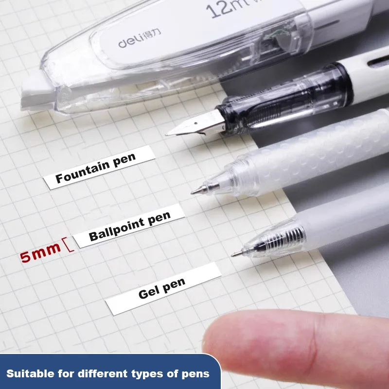 Press Correction Tape Set 5mm*12m Large Capacity Refill Replacement Stationery School Office Supplies Pen Style Correction Tape image 5