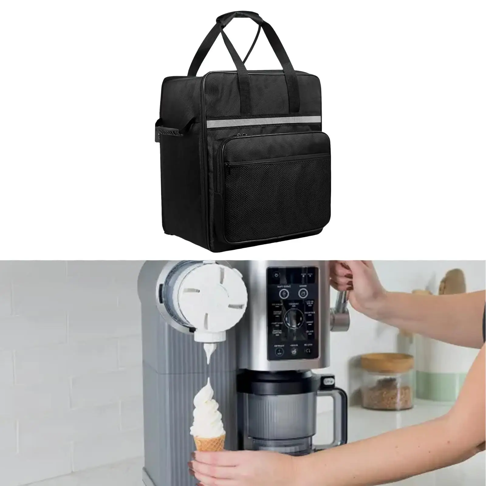 حقيبة يد آلة الآيس كريم، مقاومة للحرارة ومقاومة للتمزق، حامل آيس كريم متعدد الوظائف لصانع الخبز