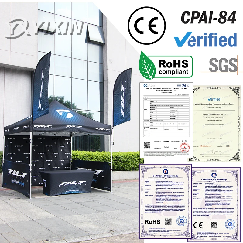 Heavy Duty 10x10ft Canopy Tent Custom Print  50mm Hexagonal Aluminum Frame Outdoor Advertising 10x10 Canopy Tent
