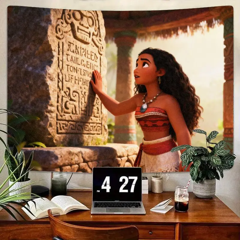 

1 шт., полинезийский гобелен Disney Moana для приключений, яркий тропический настенный художественный декор для гостиной, спальни, общежития, подарок для фанатов