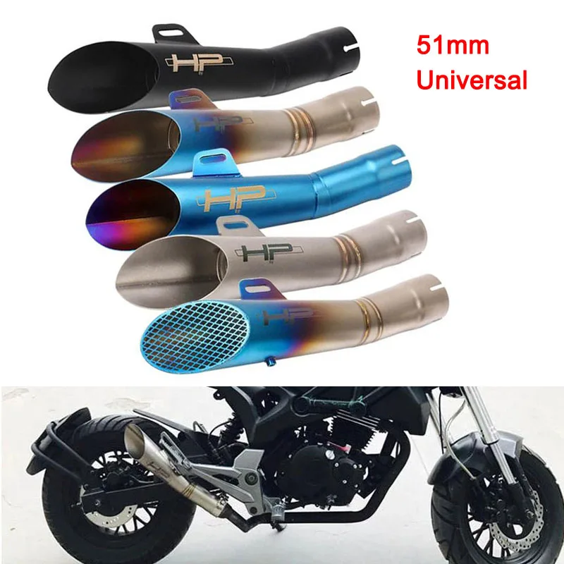 51mm Universal Escape Motorcycle Exhaust Pipe For Yamaha R6 MT03 Ninja300 CBR300 S1000RR Z800 GP exhaust pipe R1 R3 R6 CBR300