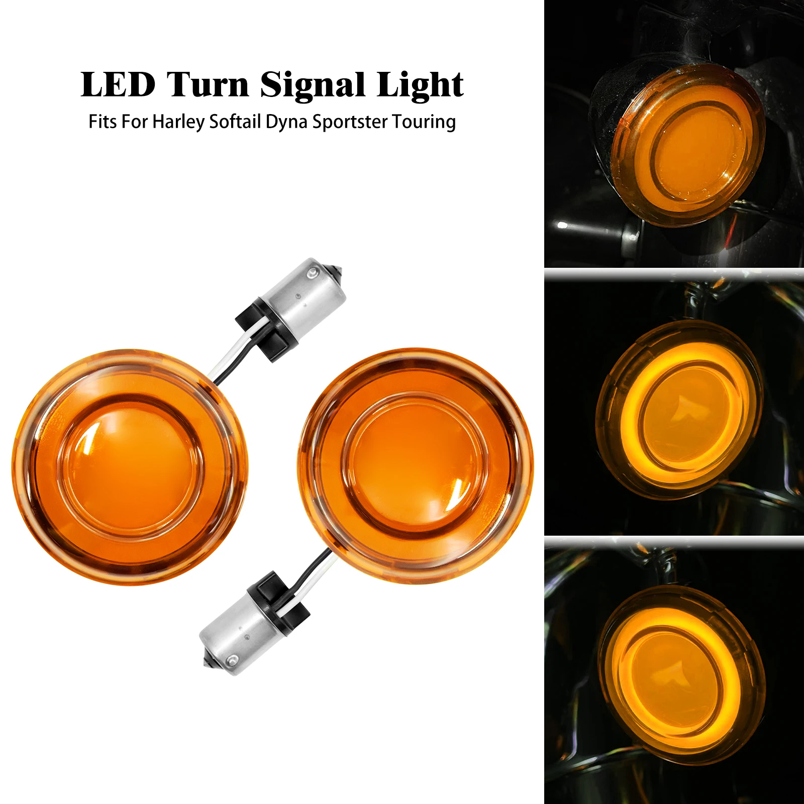 Motorcycle 1156 Bullet Style Turn Signal LED Light For Harley Touring FLHT 2019-2021 Sportster XL 2002-2021 Dyna Softail FLSTSB