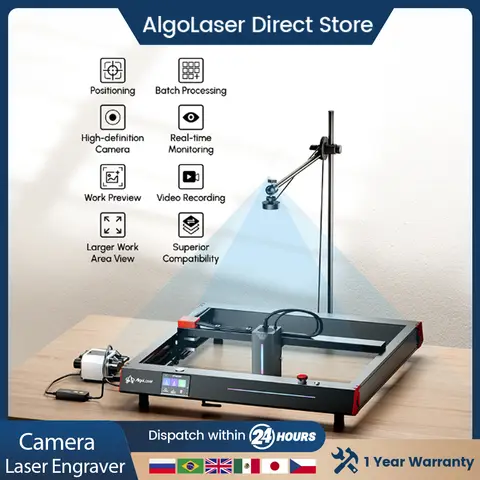 Nova Câmera AlgoLaser Lightburn 2026 para Máquina de Gravação a Laser, Posicionamento Preciso, Câmera Industrial HD, Compatível com a Maioria das Máquinas