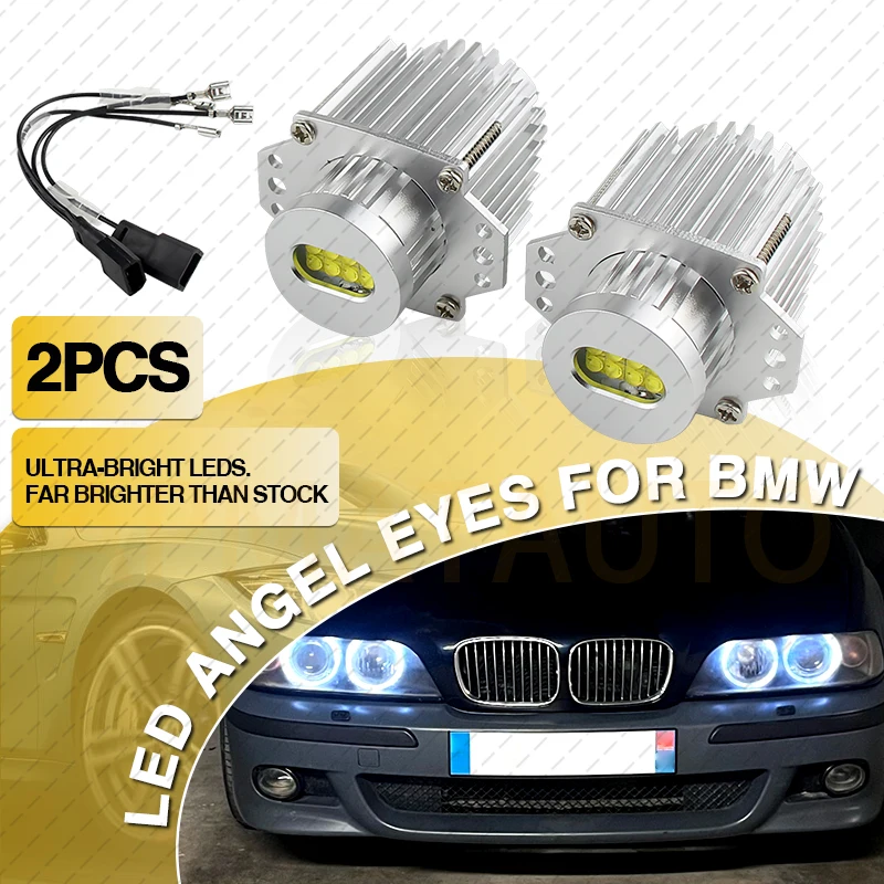 

2pcs White for BMW E90 E91 3 Series 325i 328i 335i 2006-2008 OEM#:63117161444 CANbus 80w LED Angel Eyes Marker Lights Error Free