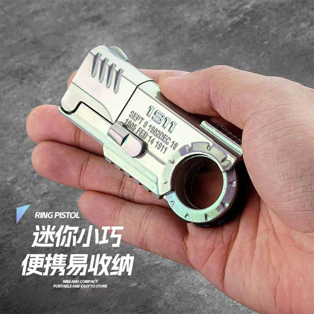 Fidget Toy Gun Toys EDC Ring Metal Toy para adultos decoraciones de escritorio regalo de Navidad Dropship