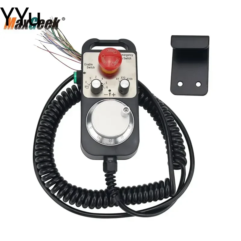 custom for Maxgeek CNC MPG Pendant Handwheel 4 6 Axis Pulse Generator 5V 100PPR Emergency Stop Switch Manual Controller for