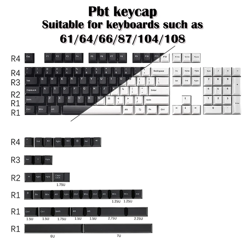 

Gradient Color Keycaps 140 Keys Double Shot PBT Keycap Custom WOB/BOW Key Cap Cherry Profile Keycaps for Mechanical Keyboard