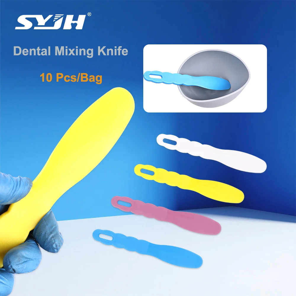 

SYJH 10Pcs/Bag Dental Mixing Spatula Disposable Plastic Spatulas Gypsum Cement Powder Mixed Tools Dentistry Lab Tools