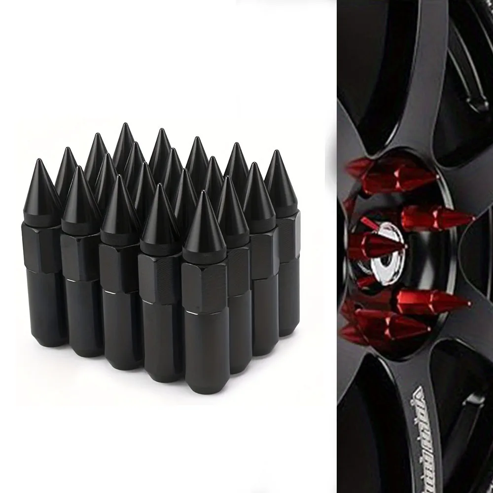 

20Pcs M12X1.25 Spiked Aluminium 60MM Extended Tuner Wheels Rims Lug Nuts Racing