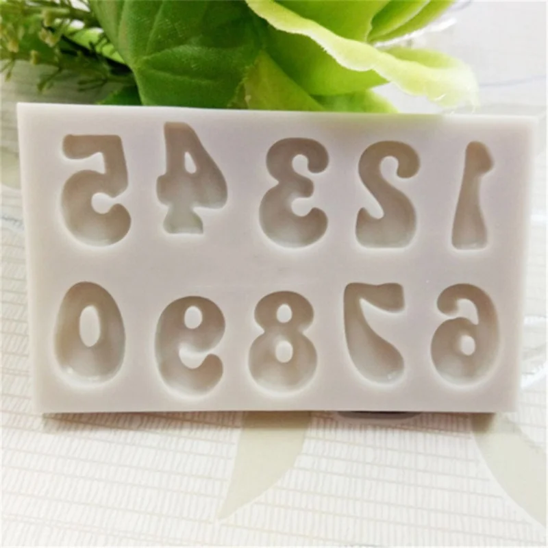 1PC Baking Upper And Lowercase Alphabet Numbers Liquid Silicone Chocolate Molds English Cake Decoration Clay Molds