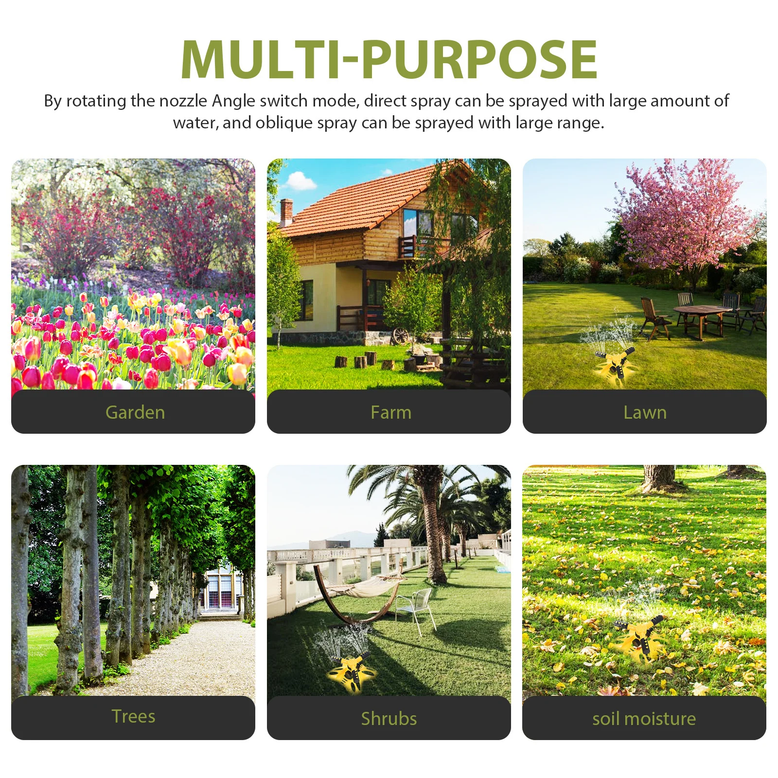 

Garden Hose Splitter High Grade ABS Material Durable Water Faucet Manifold 4 Output Valve Control Anti-Leakage Hose