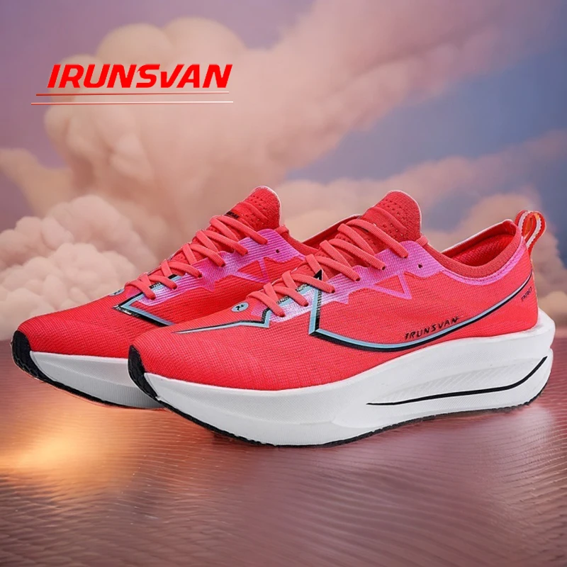 

IRUNSVAN Men's 5.0PROC Red Marathon Competition Shoes High Performance Golden Carbon Plate Running Shoes 24133