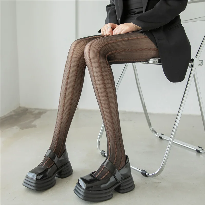 

Sexy Women's Colorful Stocking Stripe Pattern Love Ultra-thin Pantyhose Tights Dark Patterned Love Lolita Stockings