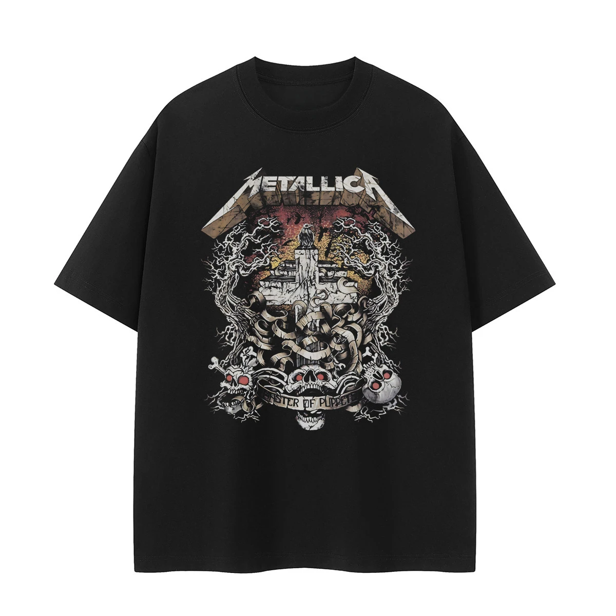 Metallica Master of Puppets Tracks Band T-Shirt, 100 % Baumwolle, Grafik-T-Shirt für Herren und Damen, Sommer-Streetwear-Top – Detail 3