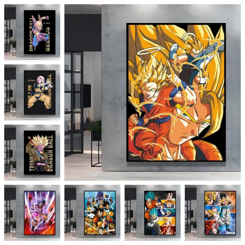 

Classic Warm Blood Dragon Ball Posters Anime Figures Goku Vegeta Son Gohan Wall Art Home Decor Picture Hanging Painting Decor