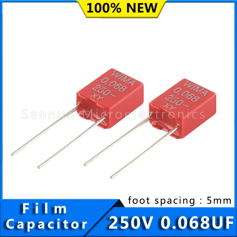 5/10pcs New German WIMA Film Capacitor MKP2 250V 0.068UF 250V 683 Pitch 5mm Audio Infinity Capacitor MKP2F026801E00KSSD