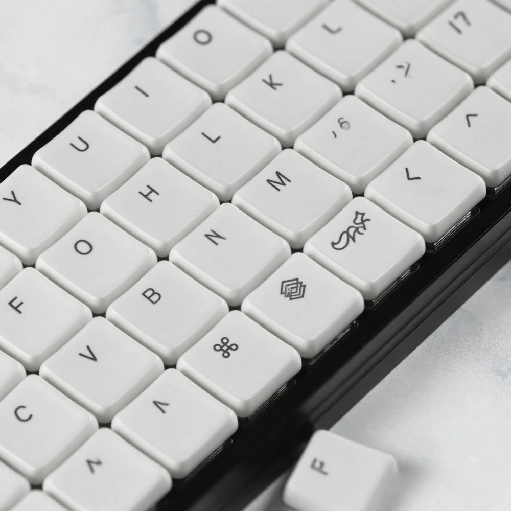 

Низкопрофильный колпачок CFX 69 клавиш для Kioptim Choc V1 Switch Ультратонкий колпачок Artisan Key Cap PBT White Black Point Колпачки для клавиш Мини-клавиатура