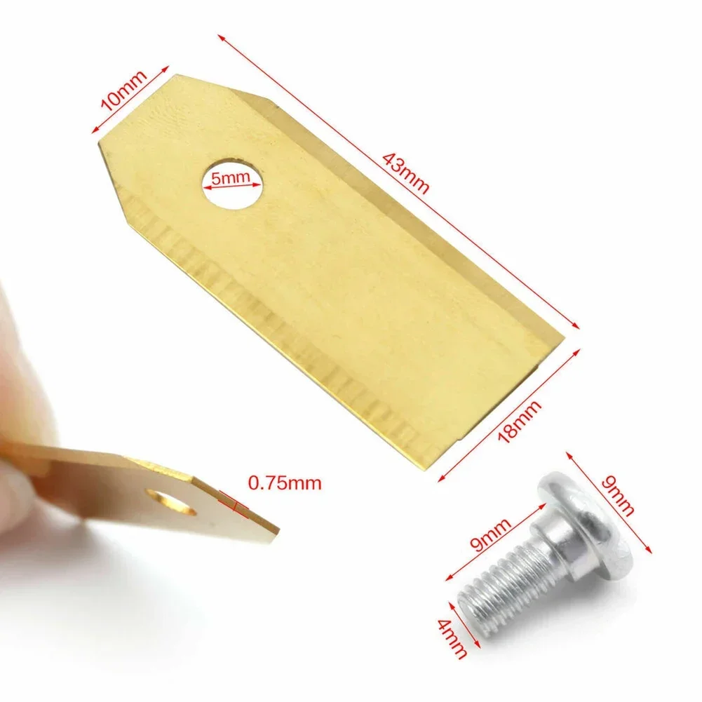 Long Lasting and Efficient 43mm Replacement Blade for Robotic Lawnmower Stainless Steel with Titanium Coating