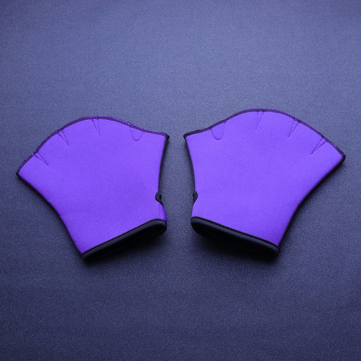 

1 Pair Swimming Gloves Half Finger Webbed Aquatic Fitness Training Paddle Diving Gloves Purple Size Pool Workout Resistance