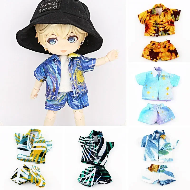 Ob11 Baby Dress Seaside Resort Suit Summer short sleeve shirt tank top shorts Molly doll YMY clothes doll accessories