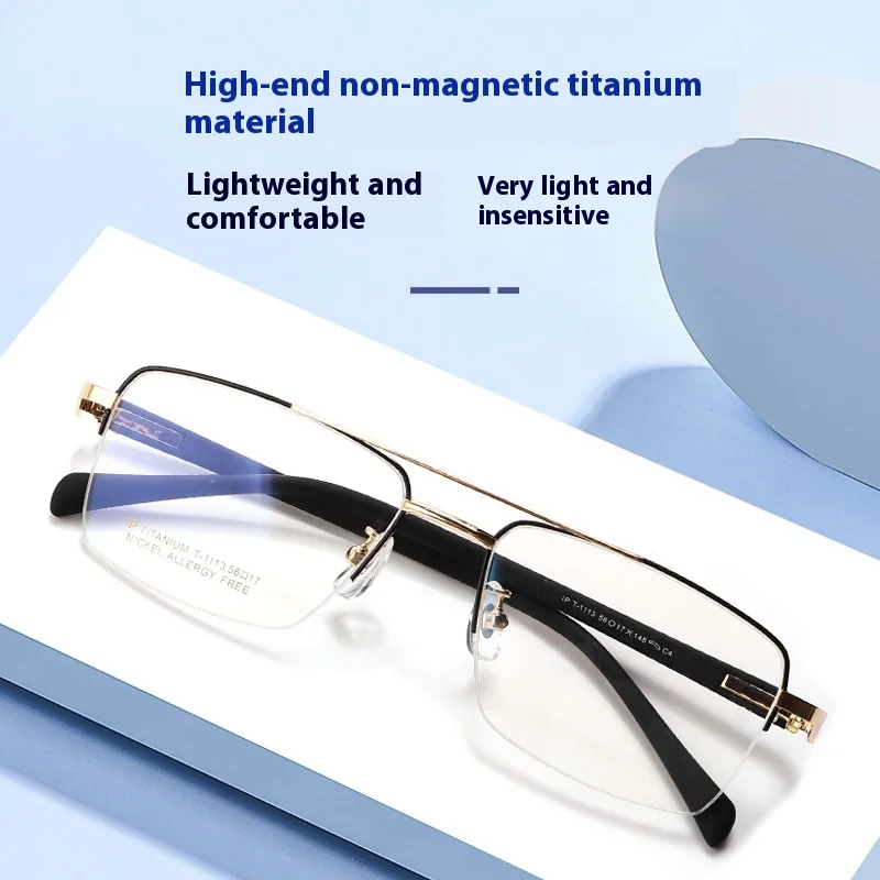 Men Ultra Tough Non-magnetic Titanium Glasses Frame Myopia Prescription Eyeglasses Business Optical Frame