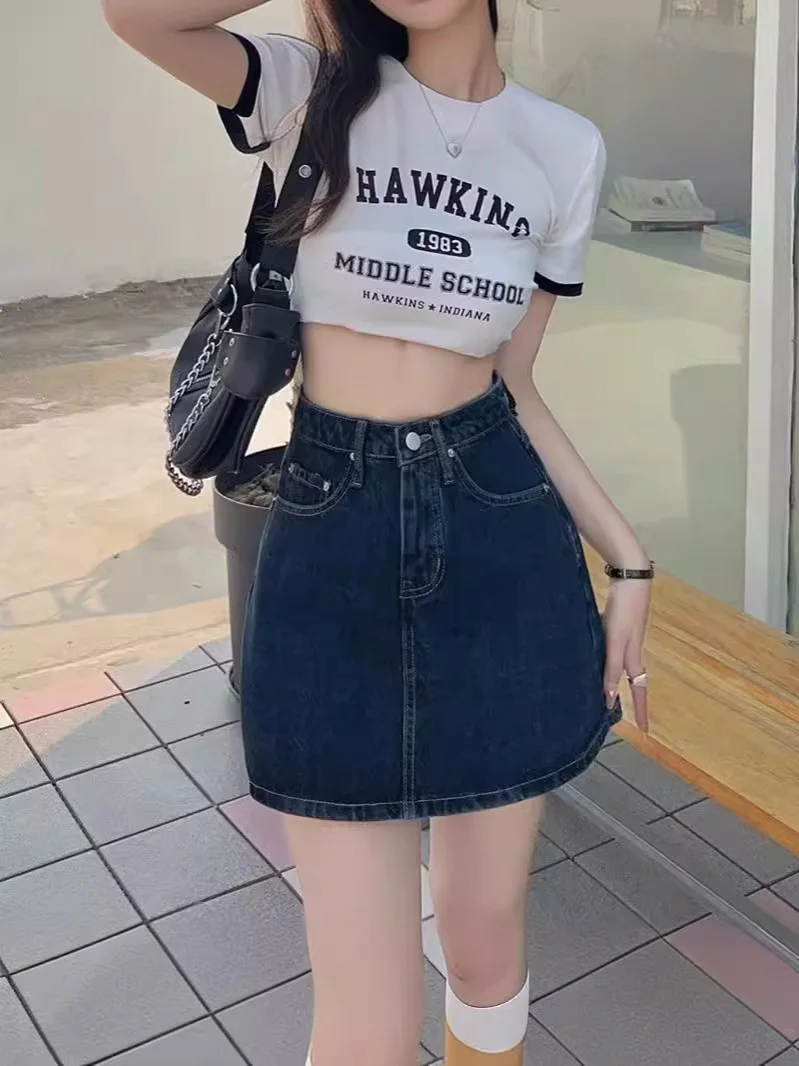 

Trendy women's new style temperament versatile Harajuku artistic fashion ins simple lazy half skirt Japanese