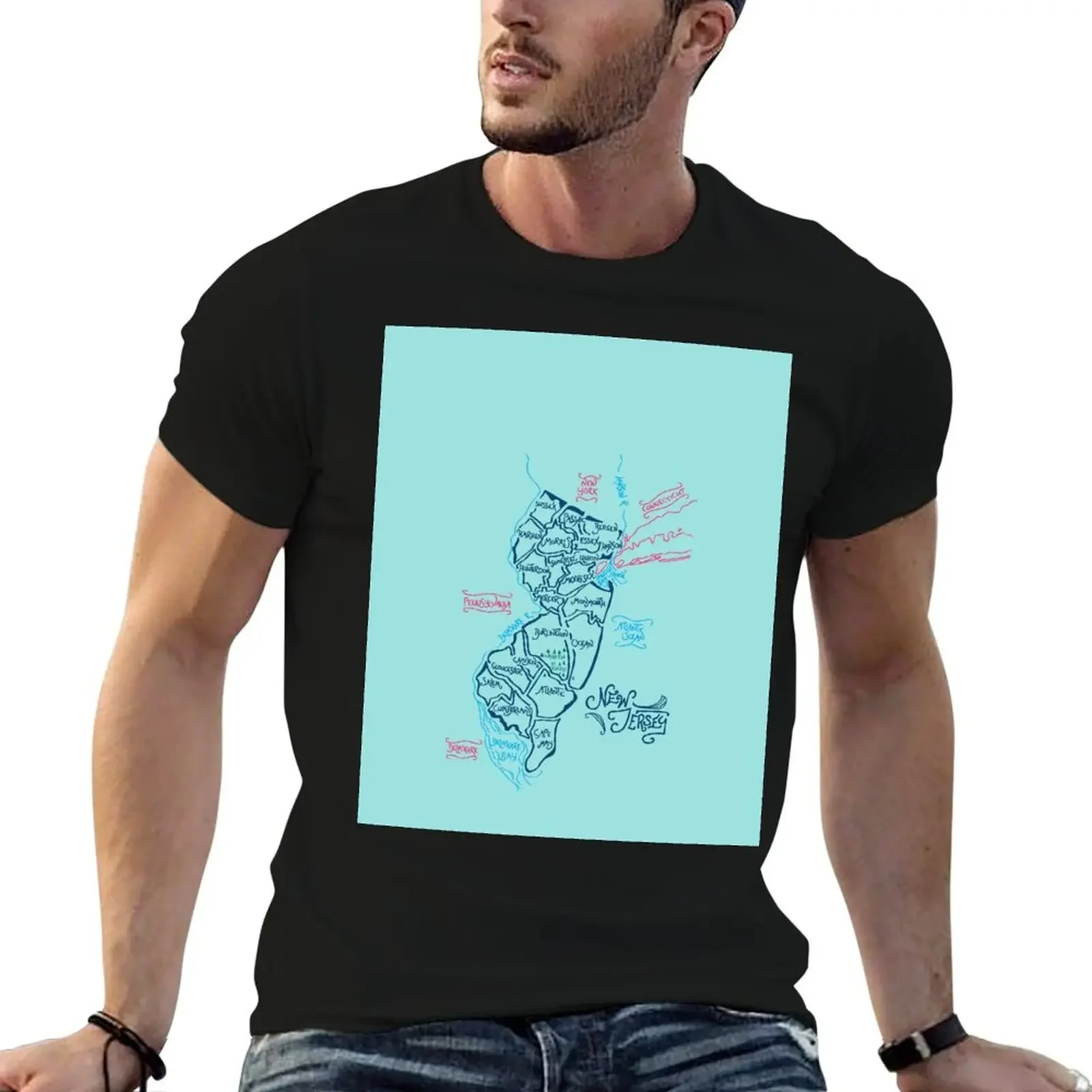 

New Jersey T-Shirt valentines clothes custom t shirt oversized graphic tee rapper graphic tees slim fit t shirts for men
