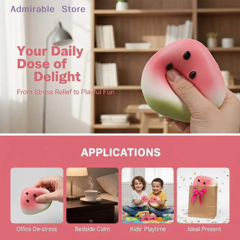 wWatermelon Shaped Sensory  Toy Soft Slow Rebound Adorable for Kids Autism Relief Party Gifts