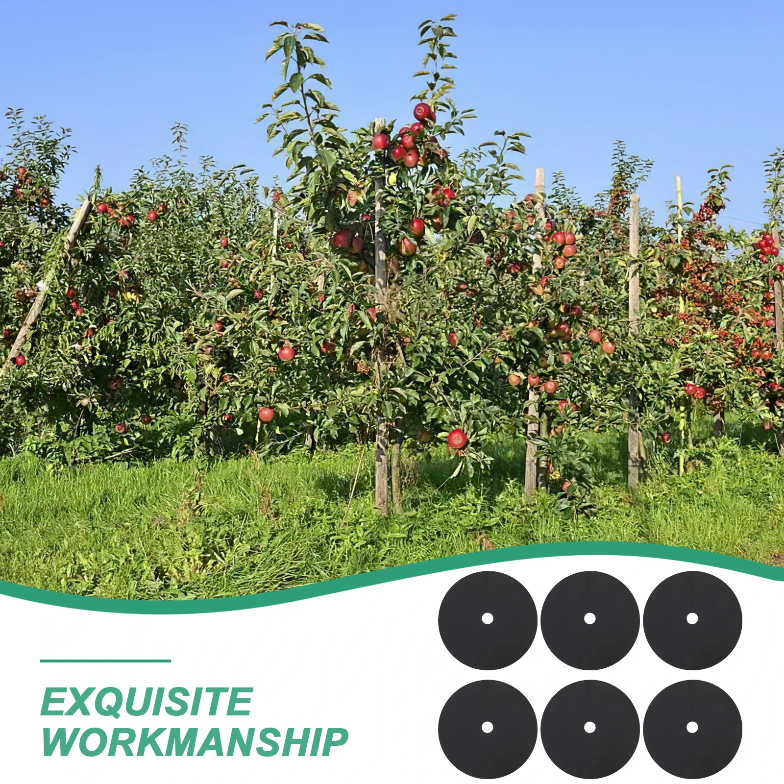 

10pcs Weeding Cloth Black 52Cm Outer 6Cm Inner Non-Woven Thickened Durable Garden Weed Fabric For Plants Trees Orchard