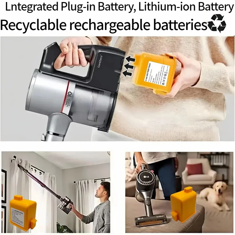 25.5V4000mAh lithium-ion battery, suitable for LG Cord Zero A9 vacuum cleaner, compatible with for LG Cord Zero A9 battery