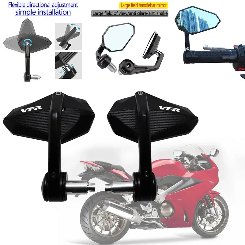 

For Honda VFR400 NC30 VFR750 VFR800/F VFR 800 VFR1200/F High Quality CNC Motorcycle Rearview Mirror HandleBar Ends Side Mirror