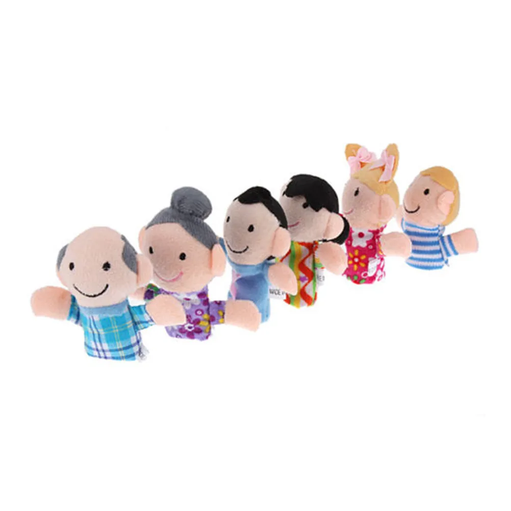 

6Pcs Finger Puppets Family Member Designs Inner Elastic Fit Perfect for School Home Entertainment Party Games Finger Puppets