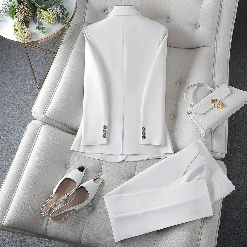 Abiti da lavoro formali da donna con pantaloni e giacche Cappotto Stili OL Abbigliamento da lavoro per ufficio Tailleur pantalone professionale Pantaloni Set Blazer