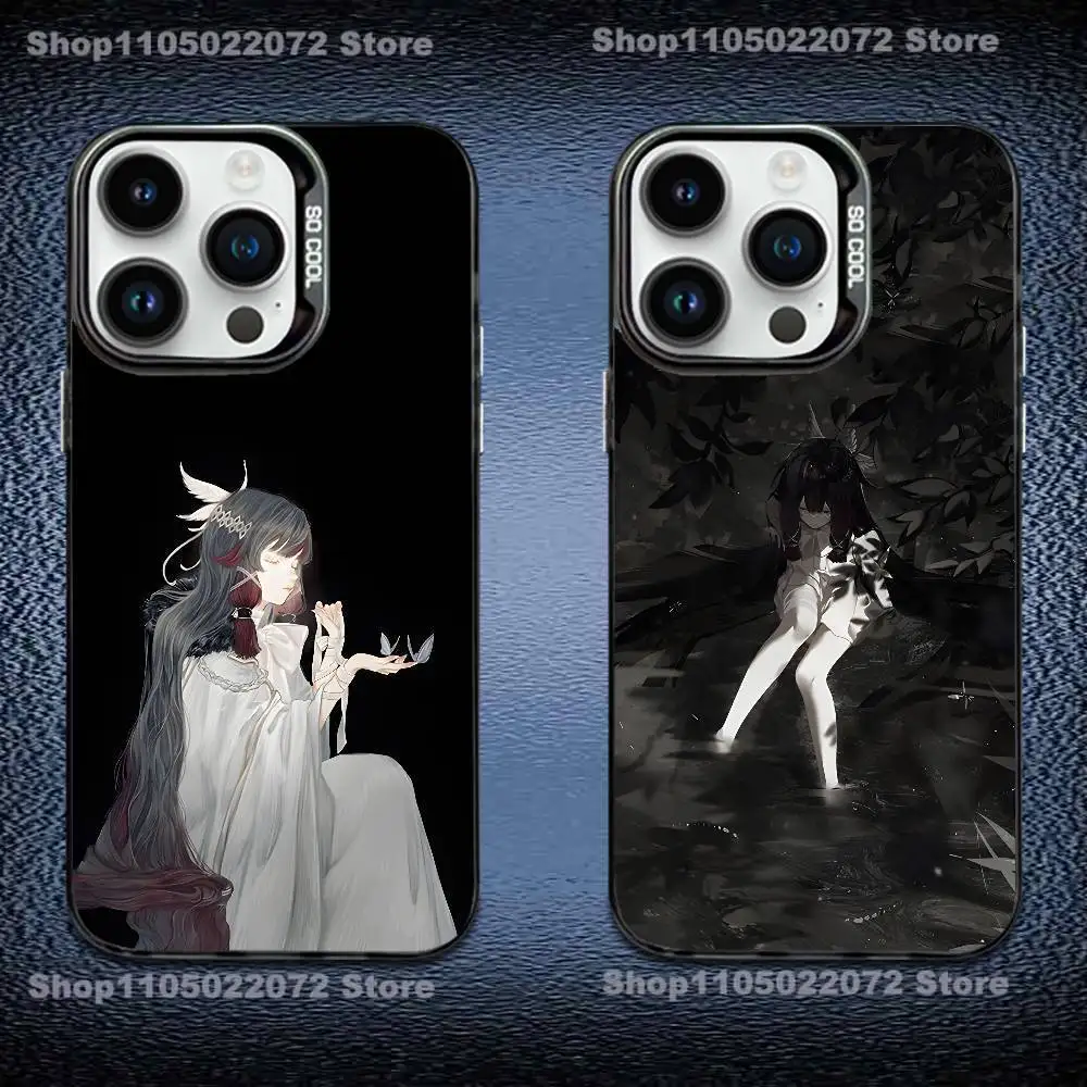 

G-Genshin Impact Columbina Phone Case For iPhone 16,15,14,13,12,11,Mini,Pro,E,MAX Black Candy Matte Shockproof Cover