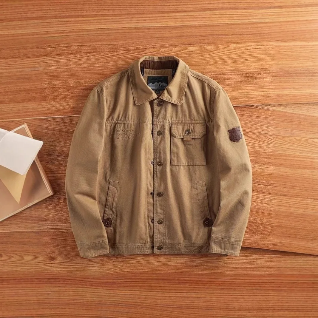 

Brand Spring Autumn Casual Cotton Jacket New Men's Slim Military Cargo Jackets Men's Multi-pocket Stand Collar Tactical Jacket