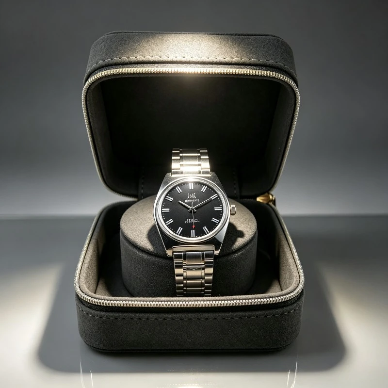 7120 All-steel Strip Black Surface Manual Winding Mechanical Watch Diameter 36mm Strap Optional 1