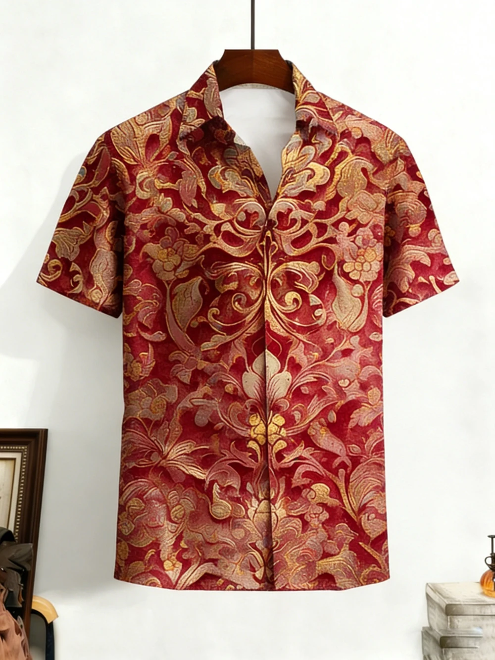 Men's Simple Retro Short Sleeve Shirt Plant Flower High Definition 3D Printed Shirt Hawaiian Vacation Social Shirt Fast Shipping