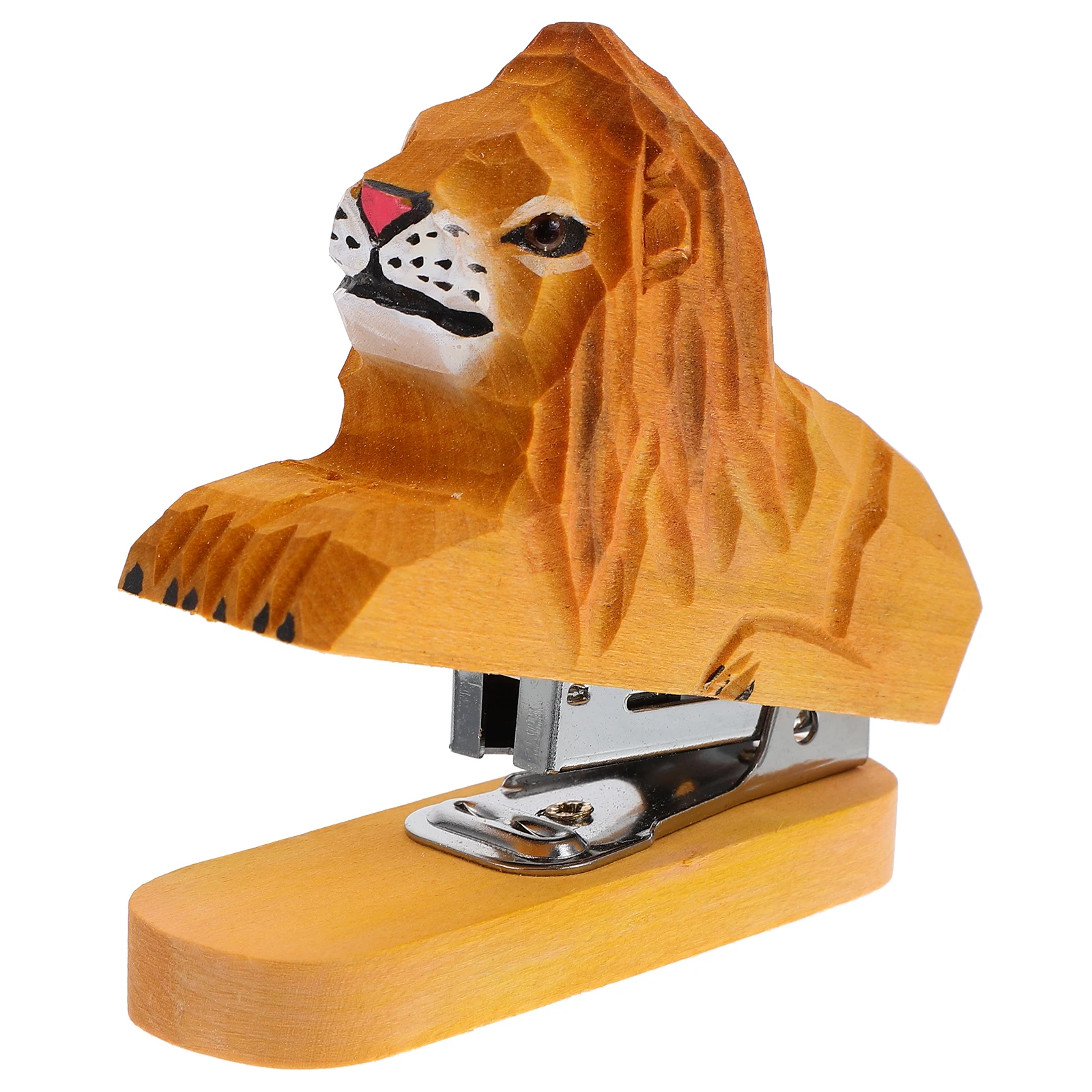 

Wooden Animal Stapler Compact Small Office Portable Paper Stapler Cute Desktop Stapling Tool Decorative Wood Animal Ornament