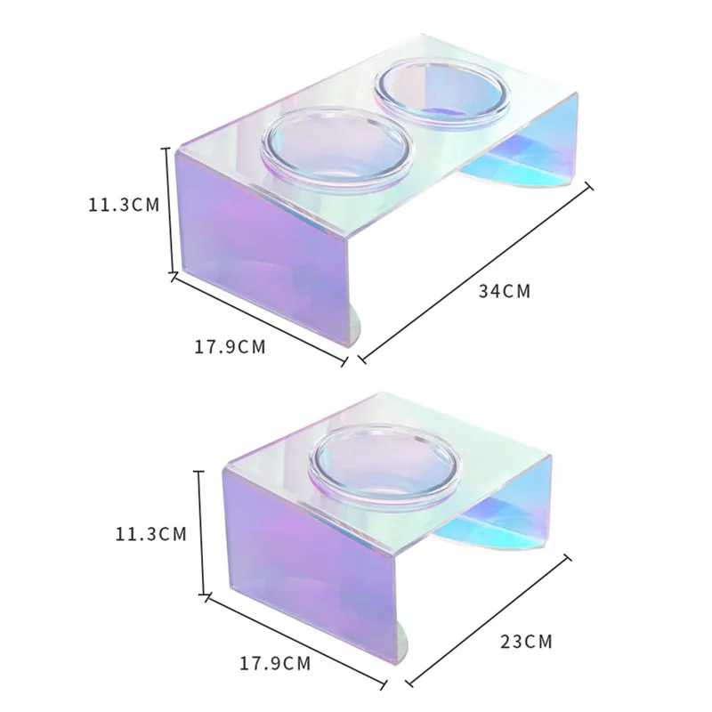 Artykuły dla zwierząt nowy Laser dla zwierząt olśniewający stół do jadalni akrylowy dla kota stojak na naczynia miska dla psa stojak obiadowy