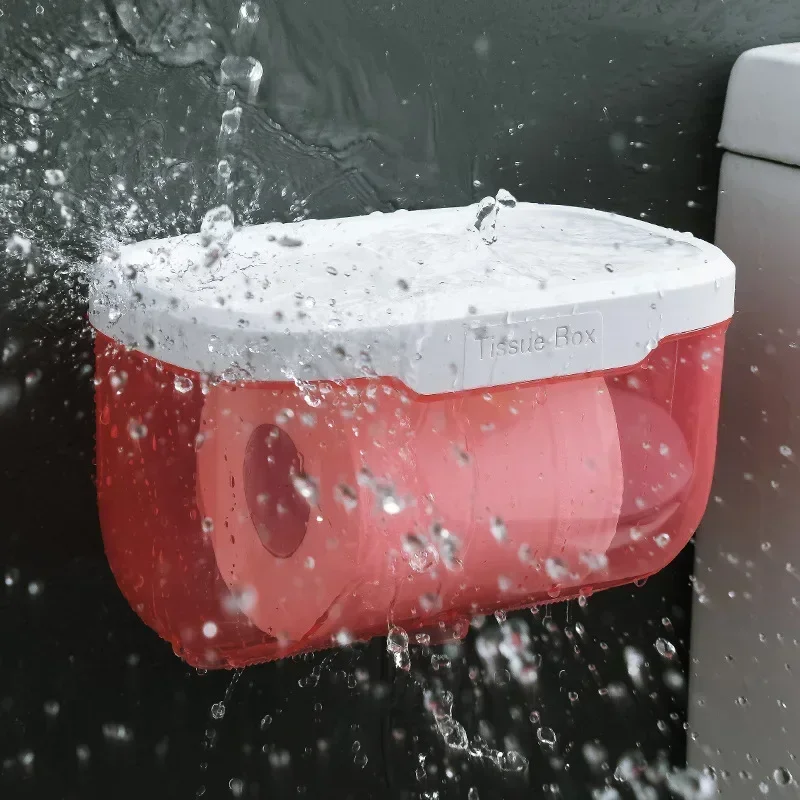 Wall Mount Bathroom Tissue Storage Box Punch-Free Home Supplies Phone Rack Case Toilet Paper Holder Waterproof Shelf Organizer