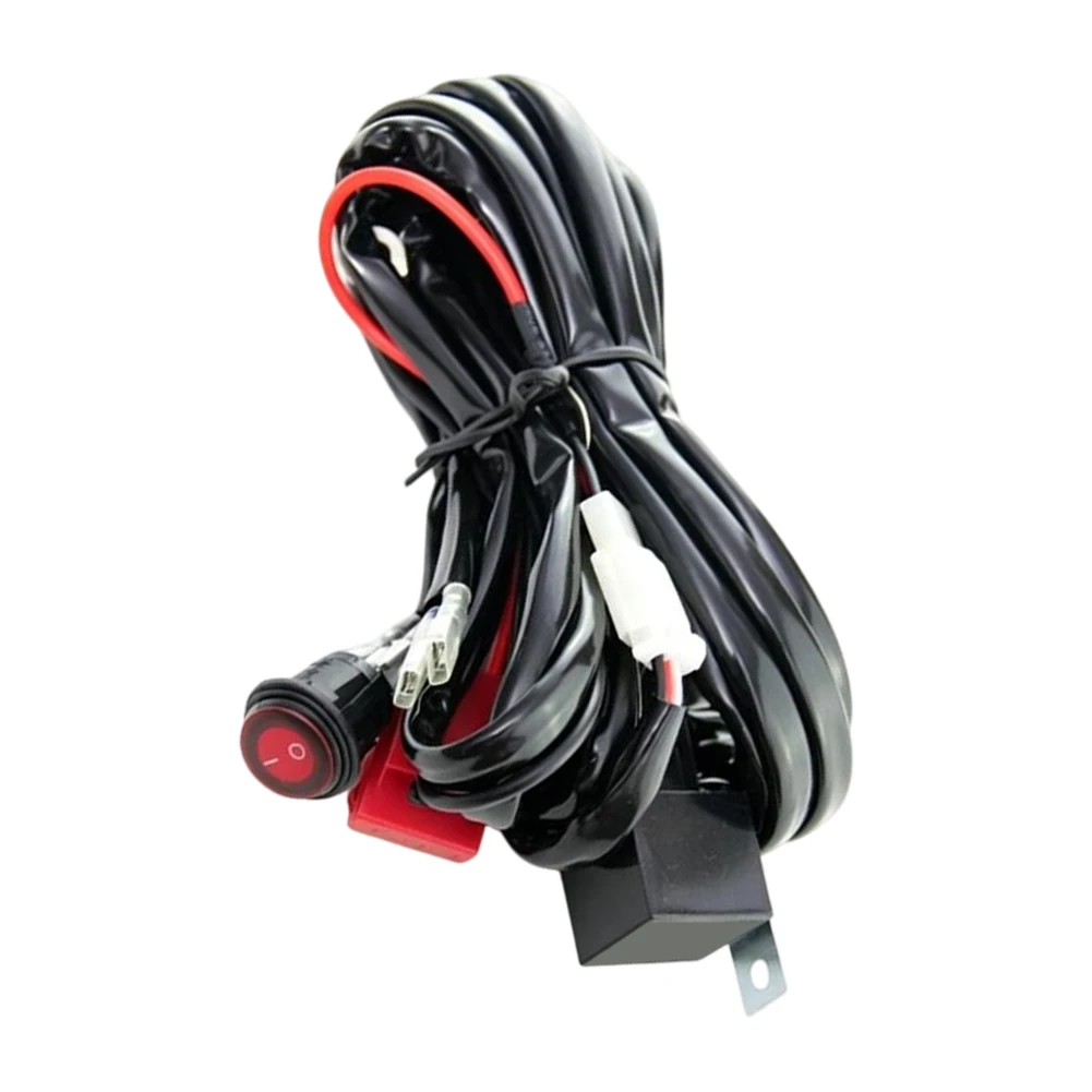 For work Lights and Fog Lights Wiring Harness for Off-Road Vehicles 12V 16A Black ABS Headlight Harness Replacement