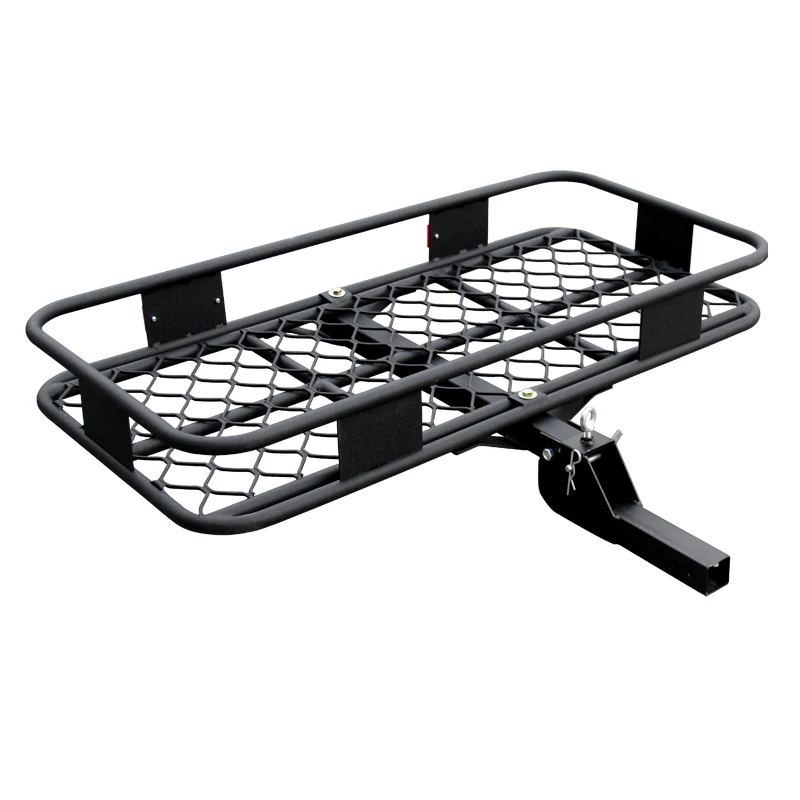 

4x4 Offroad Car Black aluminium alloy Hitch Mount Luggage Basket 5x5cm square quick insertion for 2-inch Square mouth base