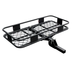 4x4 Offroad Car Black aluminium alloy Hitch Mount Luggage Basket 5x5cm square quick insertion for 2-inch Square mouth base