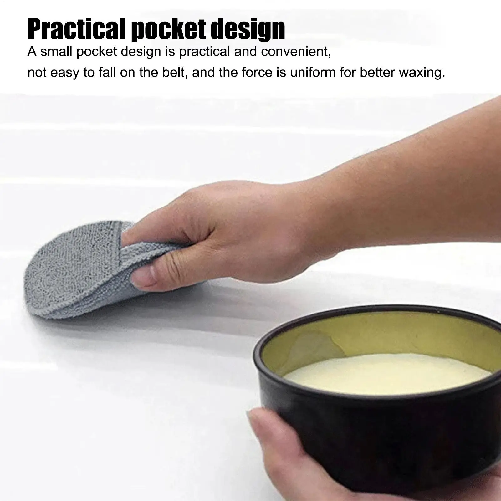 

Автомобильные подушечки для аппликаторов, губка для детализации автомобиля с карманом, 5-дюймовая полировальная губка из тонкого волокна для кожи, металла, интерьера, экстерьера