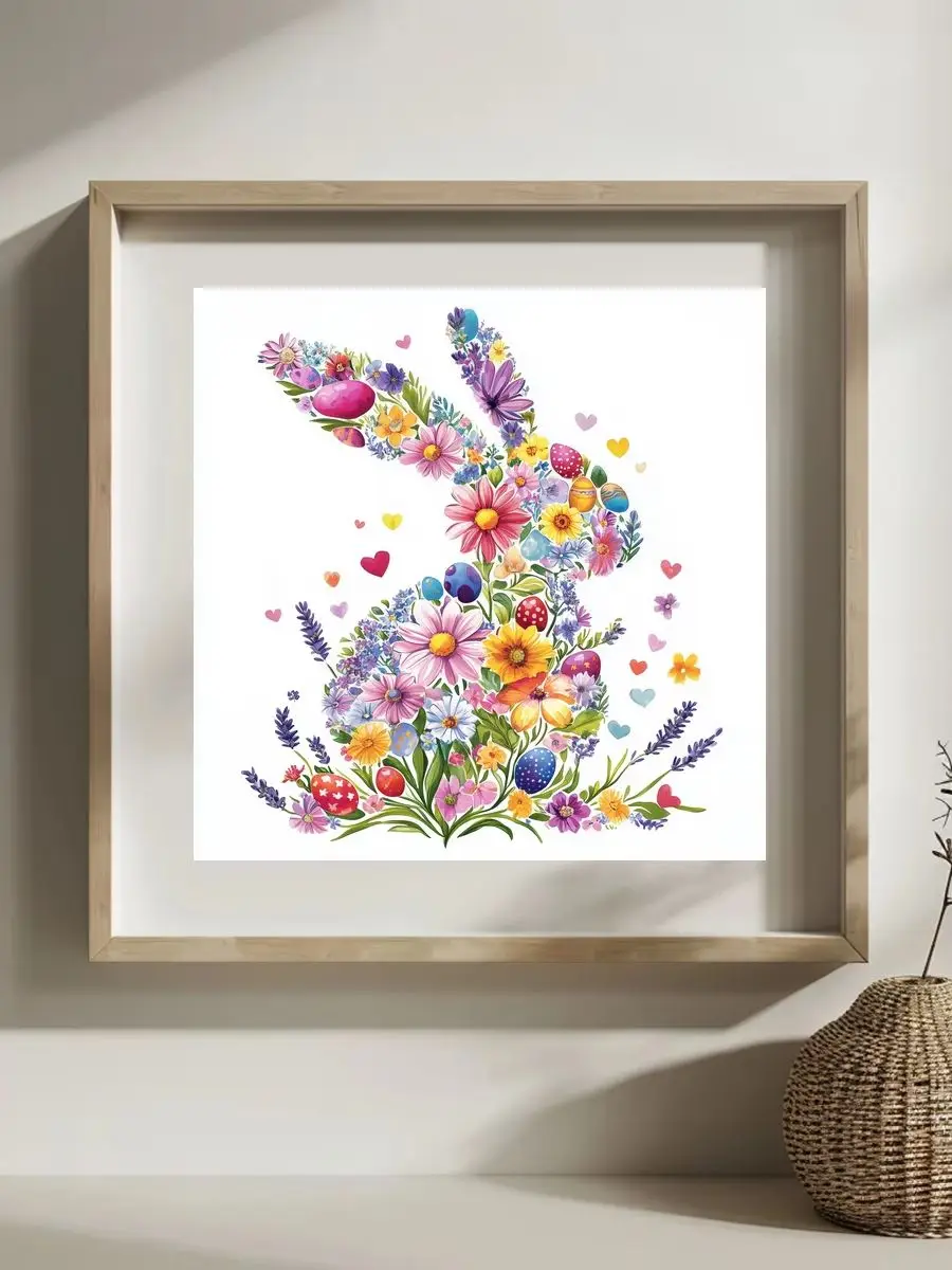 1 Stück 30x30 cm/11,8 Zoll, 11Ct/14Ct Kreuzstich-Set, DIY Valentinstagsgeschenk, Stickerei-Set für Festlichkeiten, Blumenhase – Detail 1