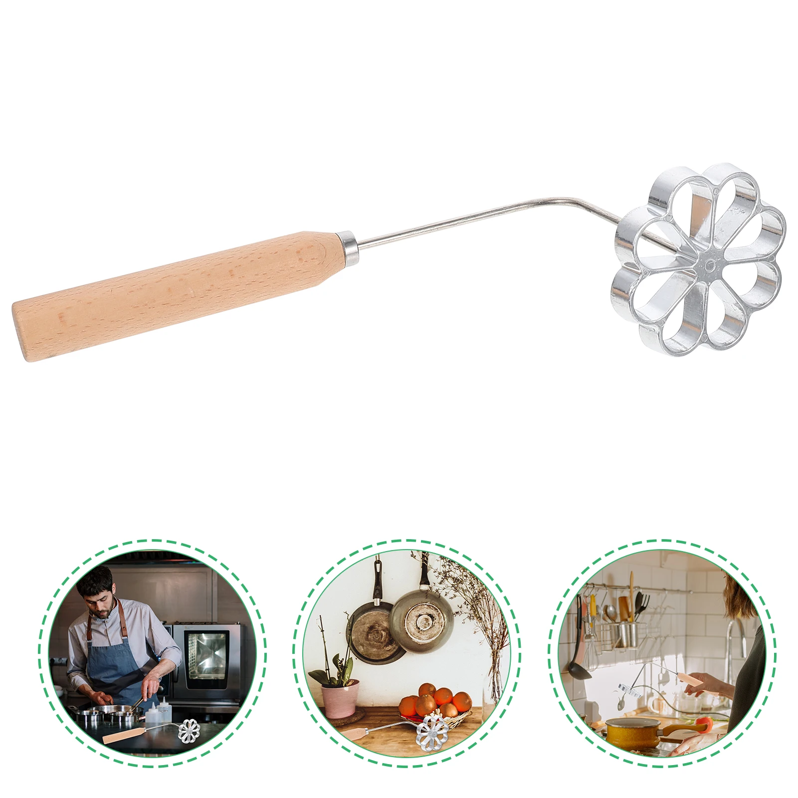 

Fried Snack Mold Kitchen Cooking Utensil Carrot Shreds Pastry Mold Aluminum Alloy Wood Lightweight DIY Fried Food Waffles Home