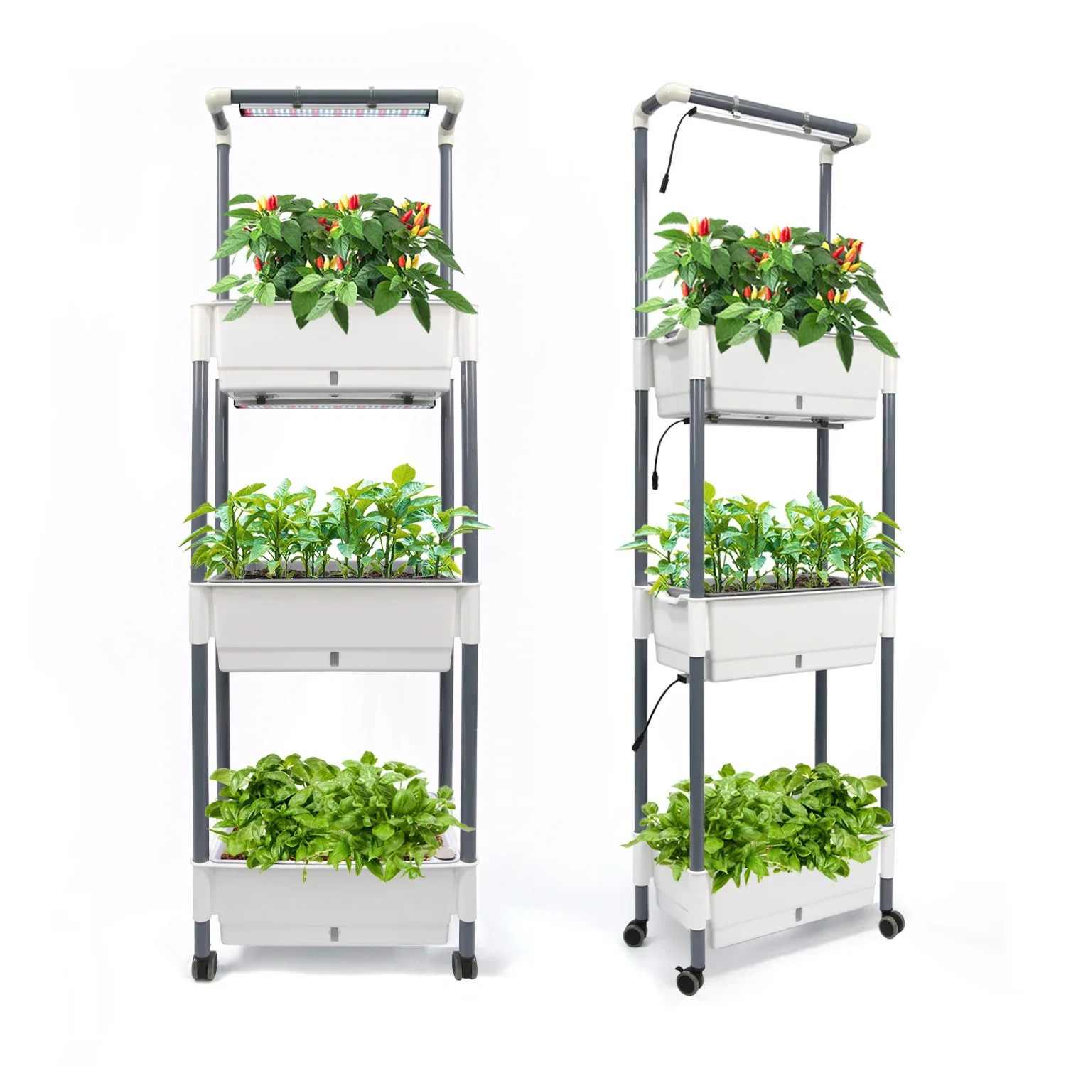 3-Level Elevated Family Micro Farm Intelligent Garden Flowerpot Box Rack Indoor Herb Planting System